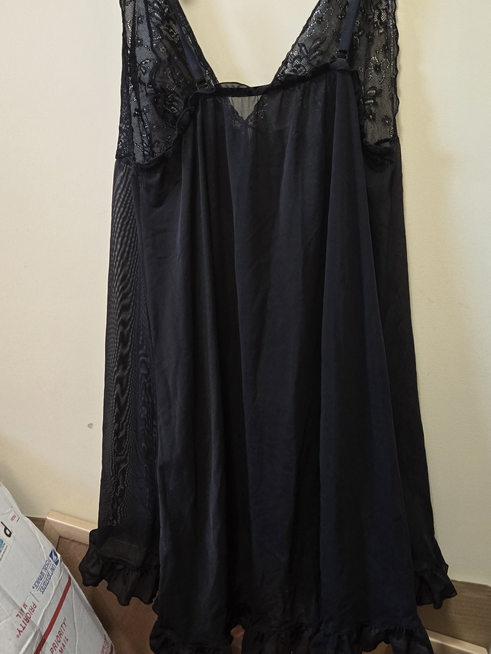 Black Lace Trim Slip Dress - Picture 3 of 3